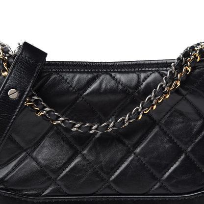 Chanel Aged Calfskin Quilted Small Gabrielle Hobo Black 10 of 10