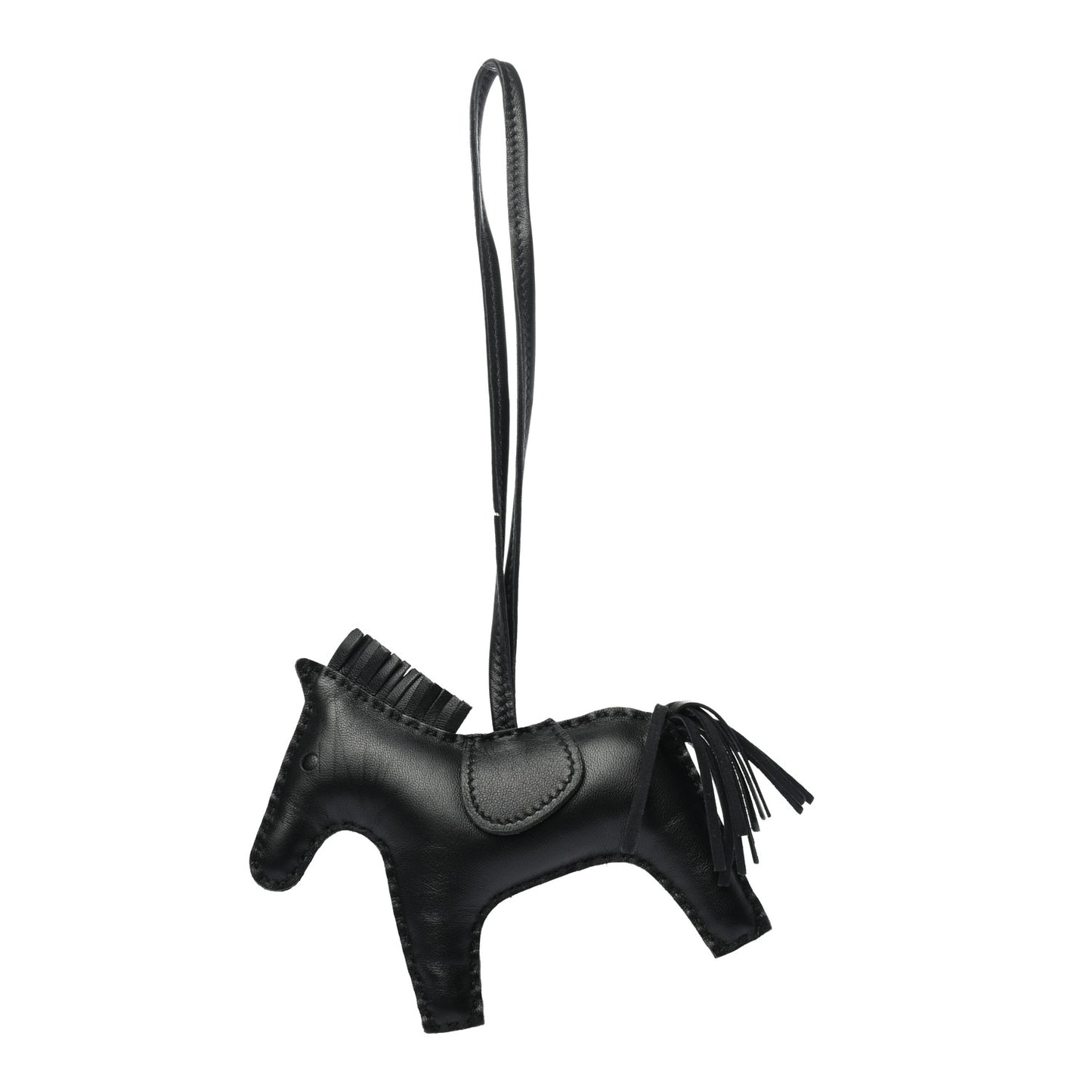 Milo Lambskin Grigri Rodeo Horse Bag Charm MM So Black