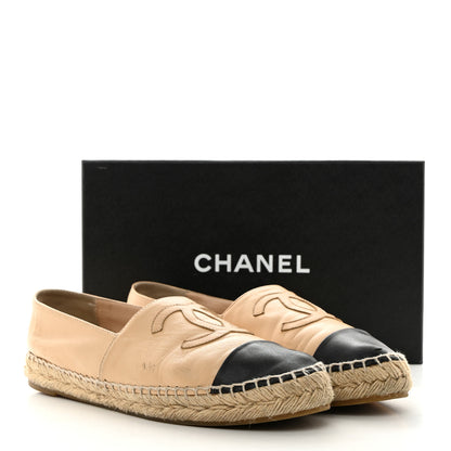Chanel Lambskin CC Espadrilles 41 Beige Black 14 of 14