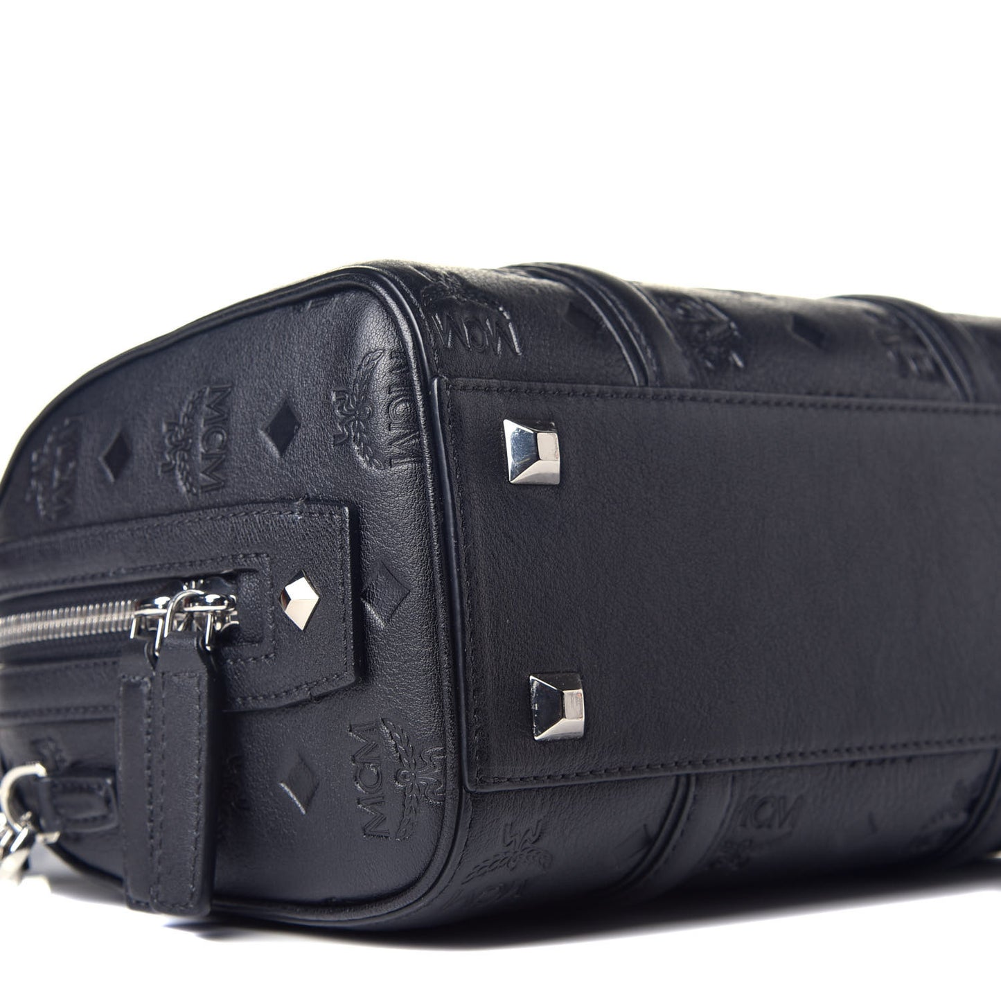 Calfskin Ottomar Monogram Boston Bag Navy