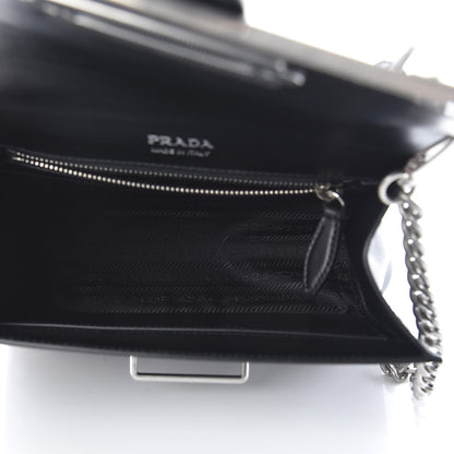 Prada City Calfskin Saffiano Studded Cahier Bag Black 5 of 10