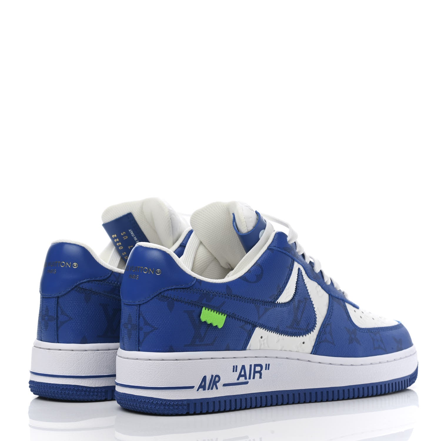 Louis Vuitton X NIKE AIR FORCE 1 Calfskin Monogram Mens Sneakers 7 Blue 4 of 10