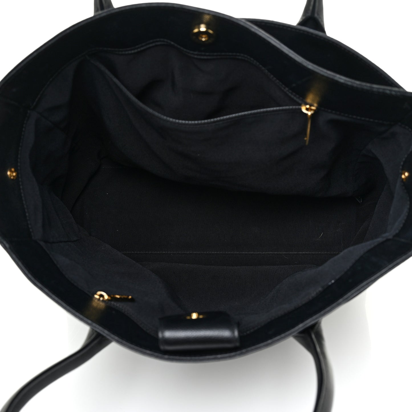 Calfskin Tall Cerf Tote Black