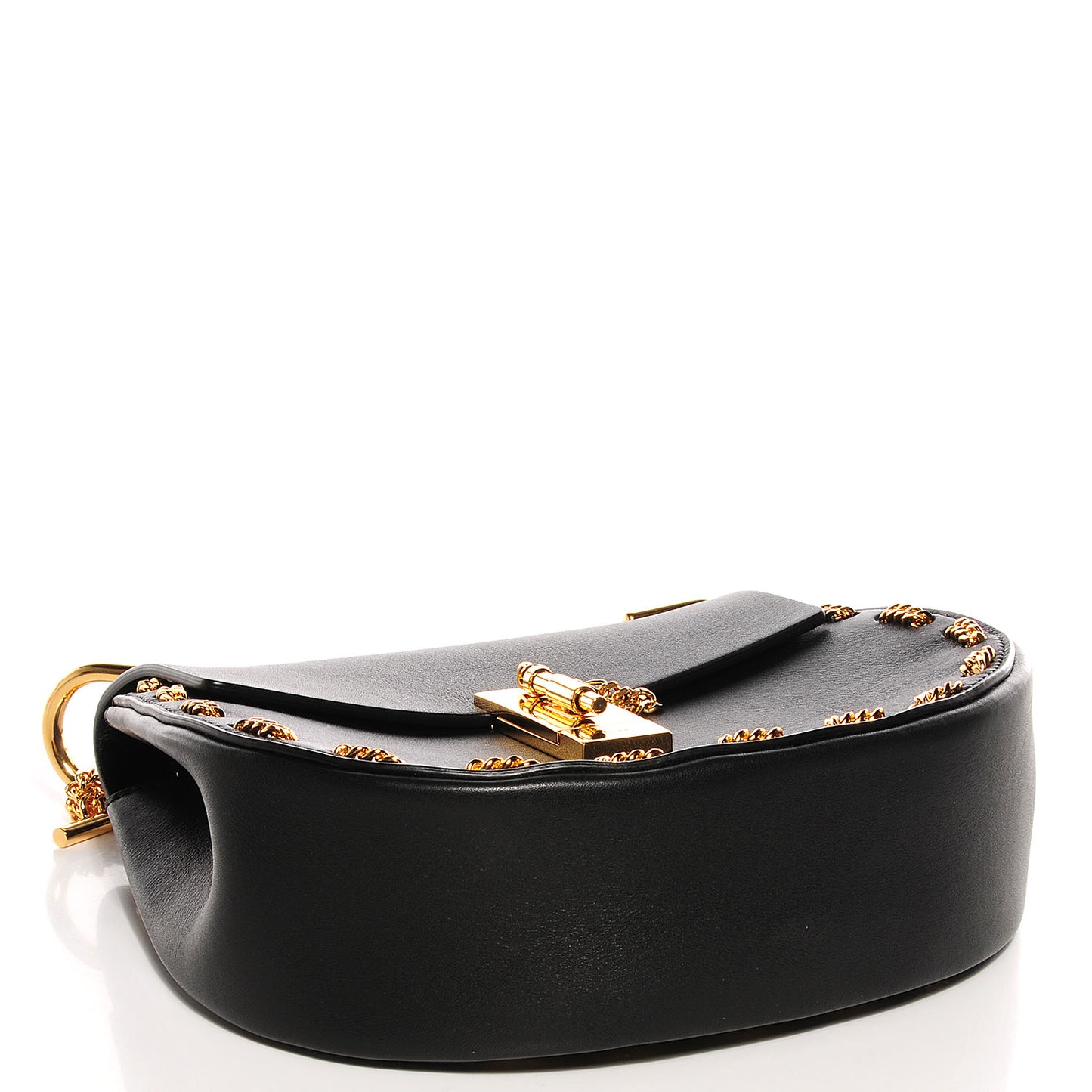 Calfskin Drew Chain Shoulder Bag Black