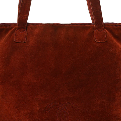 Chanel Suede CC Tote Red 8 of 10