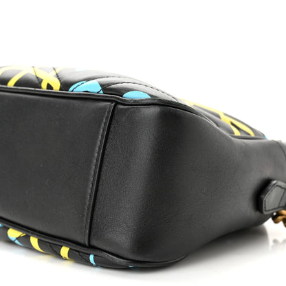Gucci Calfskin Matelasse GucciGhost Medium GG Marmont Chain Shoulder Bag Black New Aquamarine 10 of 10