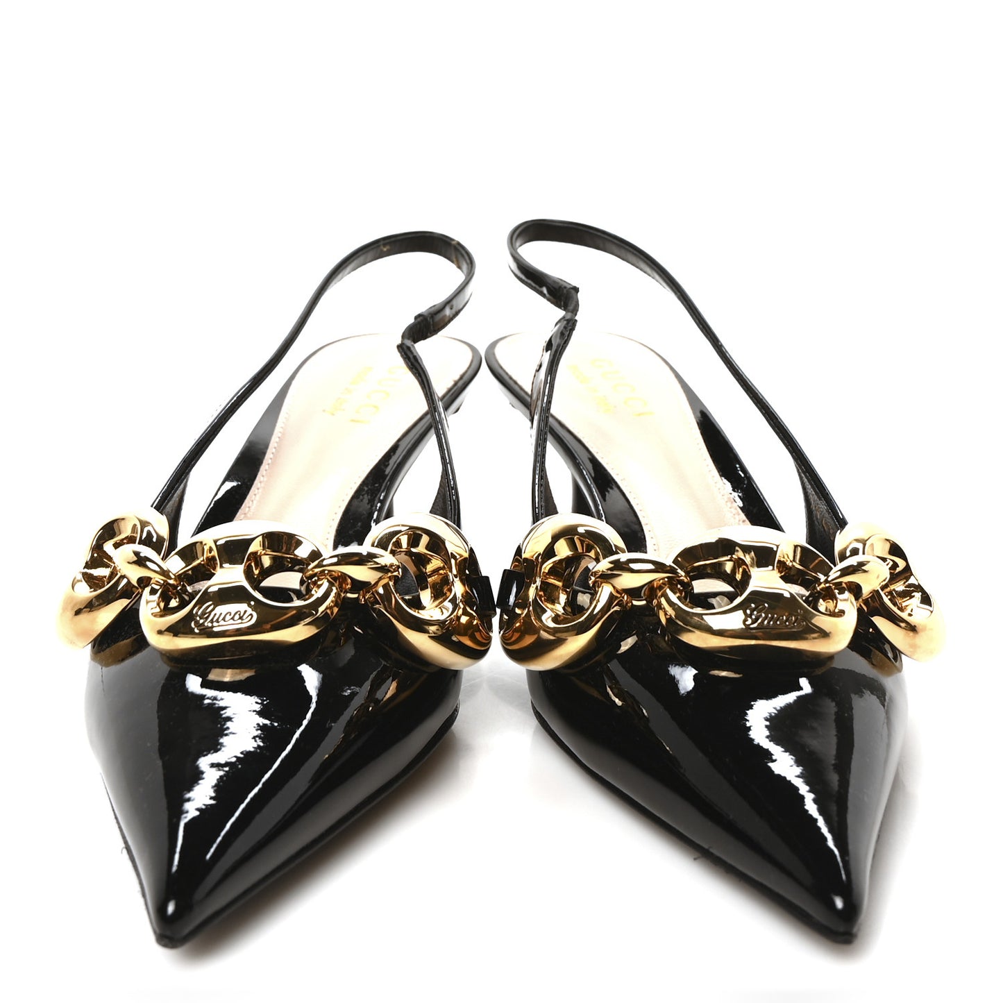 Vernice Crystal Nappa Charlotte Marina Slingback Pumps 36.5 Black