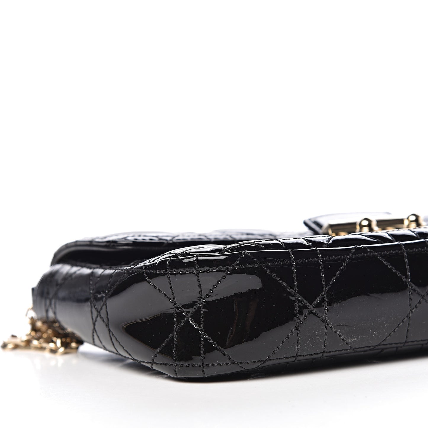 Patent Cannage Miss Dior Promenade Pouch Black