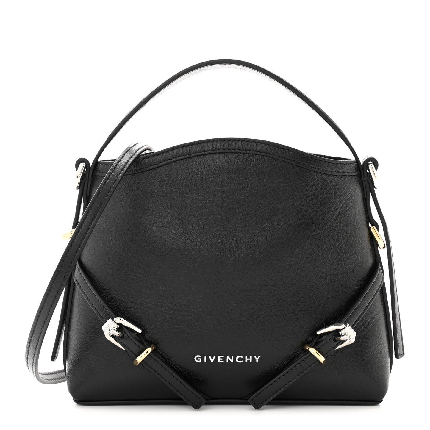 Tumbled Calfskin Nano Voyou Bag Black