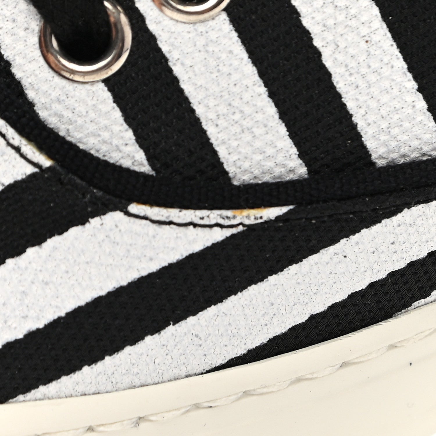 Saint Laurent Canvas Striped Venice Low Top Sneakers 36.5 Black White 11 of 12