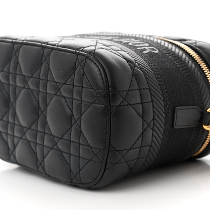 Christian Dior Lambskin Cannage Small Diortravel Vanity Case Black 9 of 12