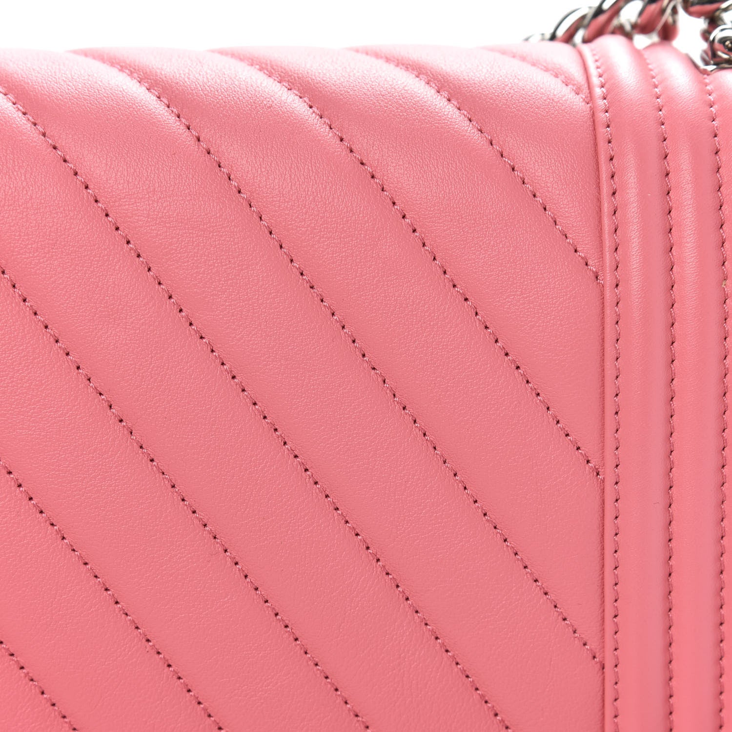 Chanel Lambskin Chevron Quilted New Medium Boy Flap Pink 9 of 12