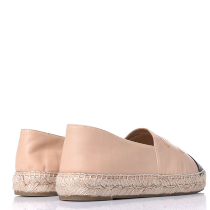 Chanel Lambskin CC Espadrilles 38 Beige Black 4 of 11