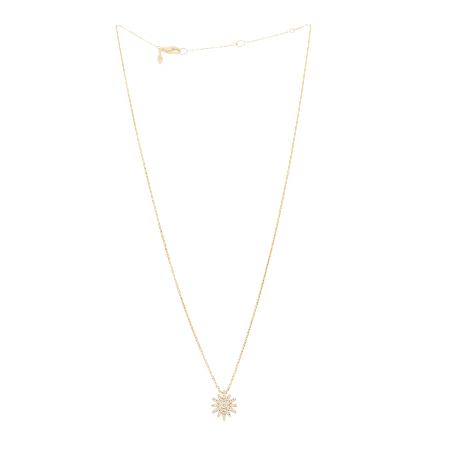 David Yurman 18K Yellow Gold Diamond Starburst Pave Pendant Necklace 3 of 7