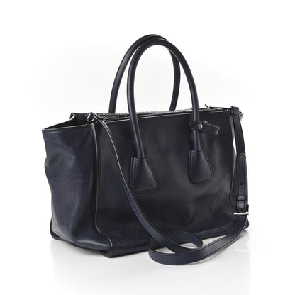 Prada Glace Calf Twin Pocket Tote Baltico 3 of 10
