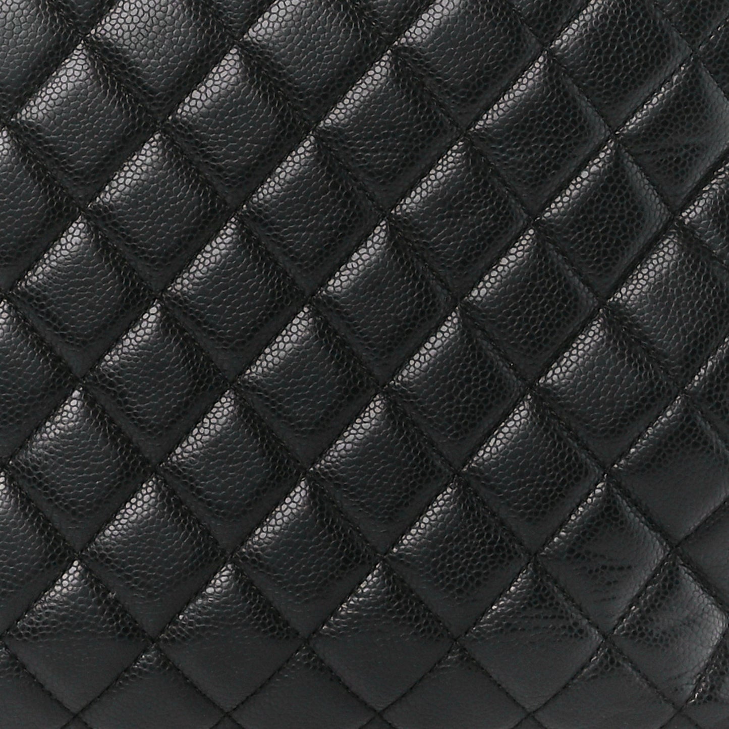 Caviar Quilted City Shopping Tote Black