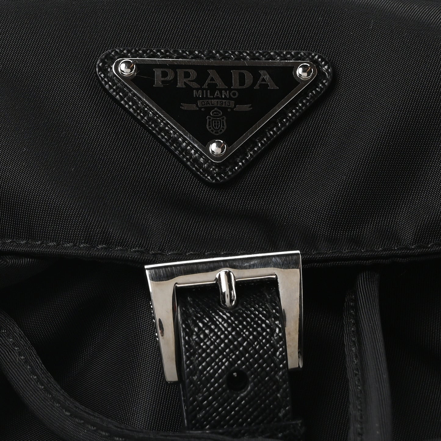 Re-Nylon Vela Saffiano Small Backpack Black