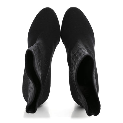 Louis Vuitton Monogram Stretch Fabric Silhouette Ankle Boots 40 Black 2 of 9