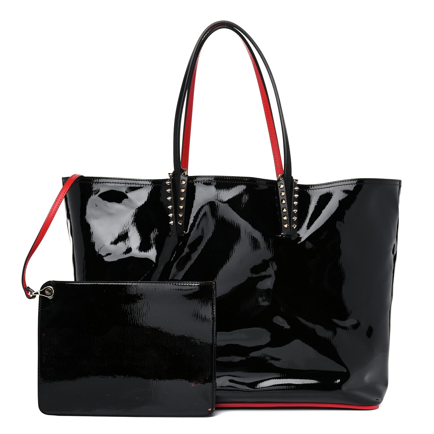 Christian Louboutin Patent Calfskin Spikes East West Cabata Tote Black 1 of 18