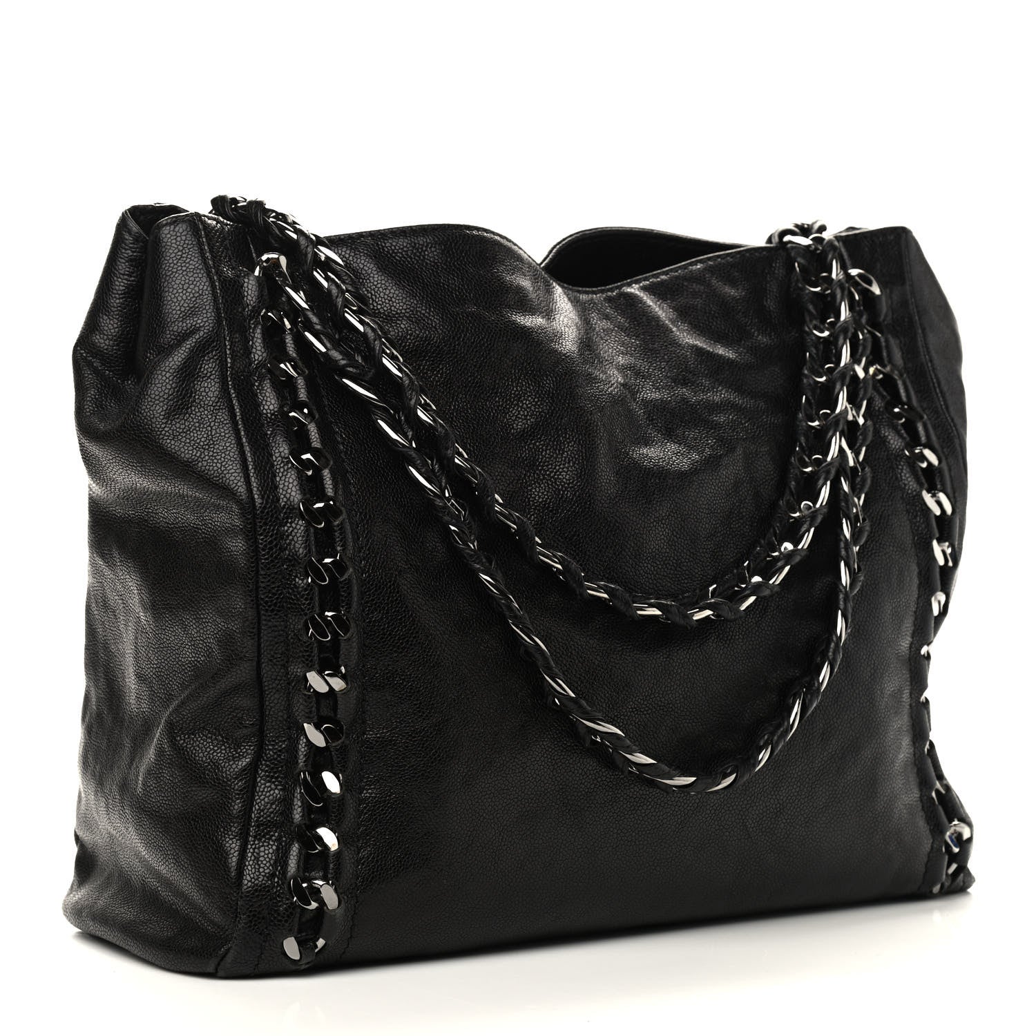 Chanel Glazed Caviar Modern Chain Tote Black 3 of 9