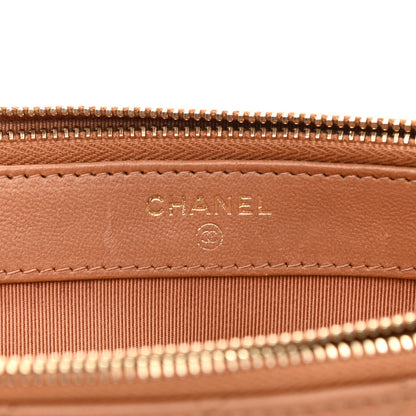 Chanel Lambskin Quilted Small Clutch With Chain Dark Beige 7 of 13