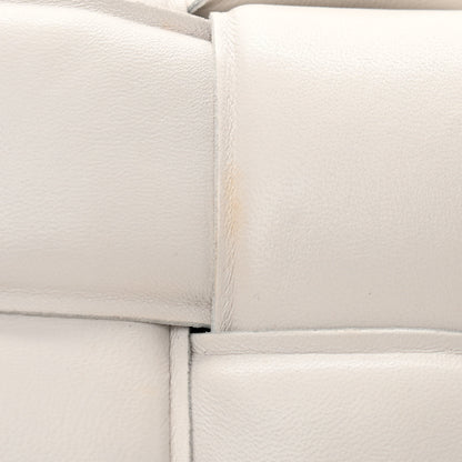Bottega Veneta Lambskin Maxi Intreccio Padded Chain Cassette Crossbody Bag White 11 of 12