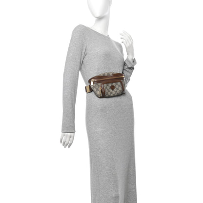 Gucci GG Supreme Monogram Textured Calfskin Retro Interlocking G Belt Bag Beige Ebony Brown Sugar 2 of 10