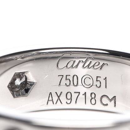 Cartier 18K White Gold 3 Diamond 5.5mm LOVE Ring 51 5.75 4 of 4