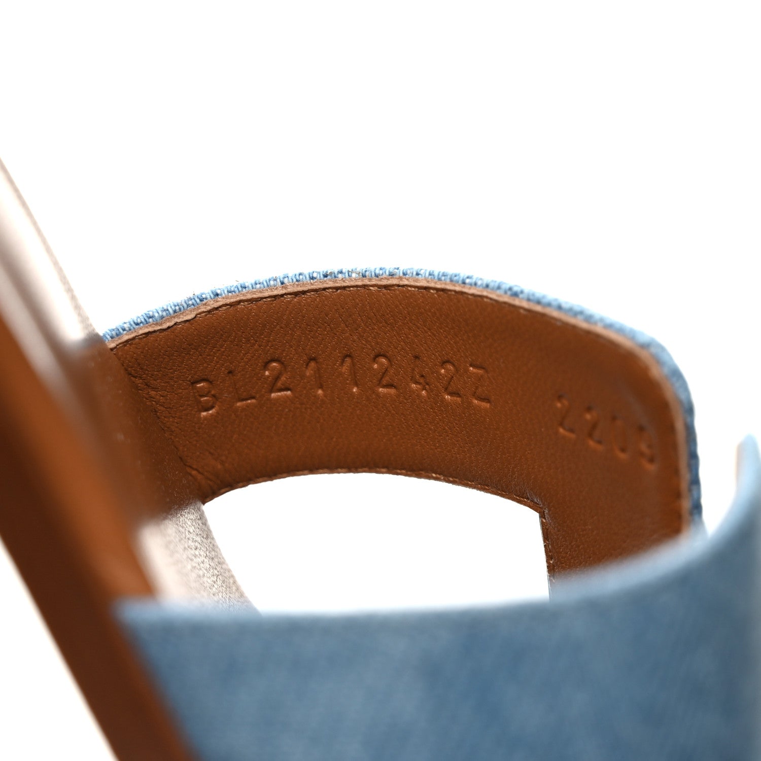 Hermes Denim Canvas Oran Sandals 37 Bleu Clair 8 of 9