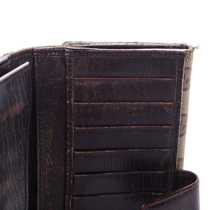 Gucci Monogram Hasler Continental Wallet Dark Brown 14 of 23