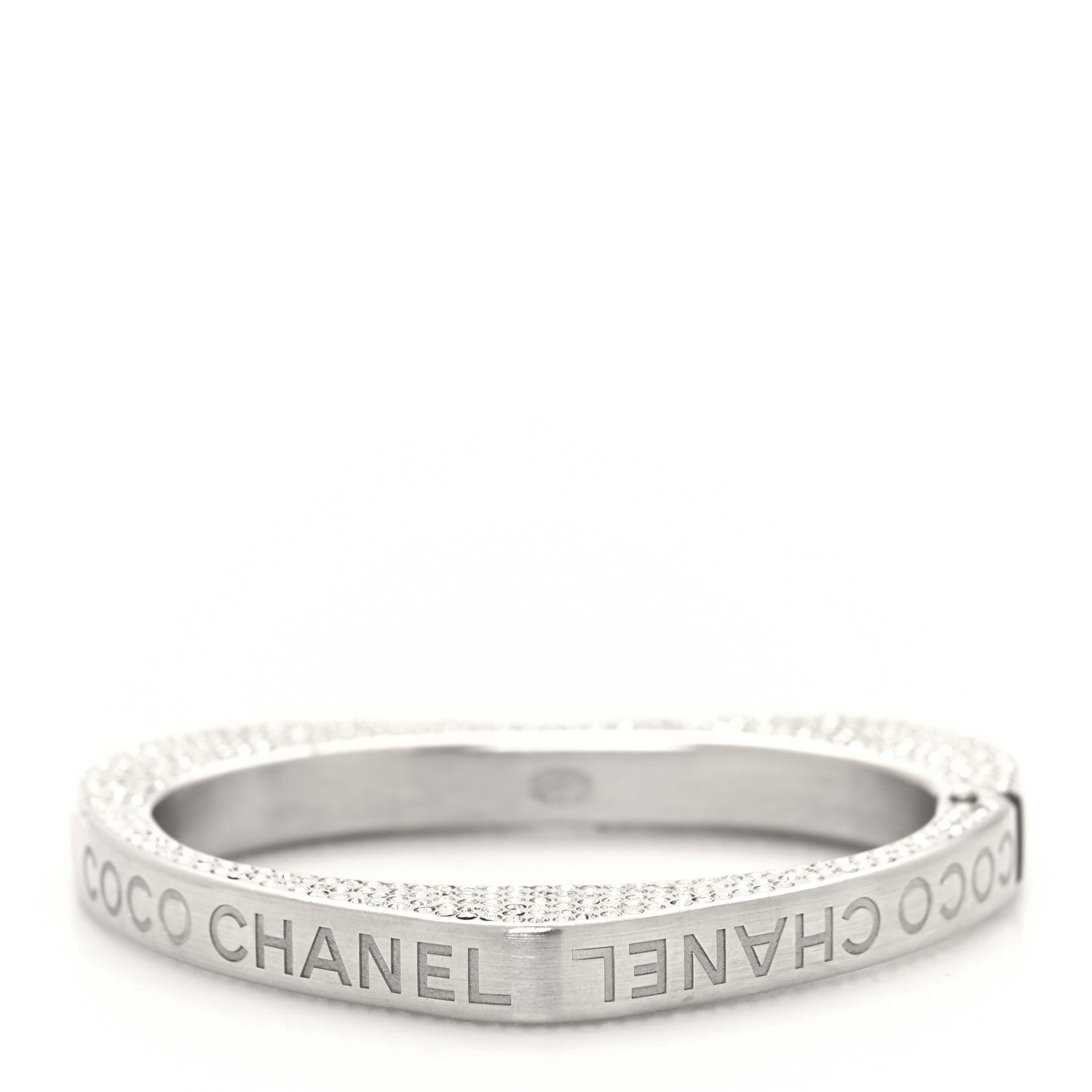 Chanel Swarovski Crystal Heart Bracelet Silver 3 of 5