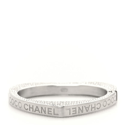 Chanel Swarovski Crystal Heart Bracelet Silver 3 of 5
