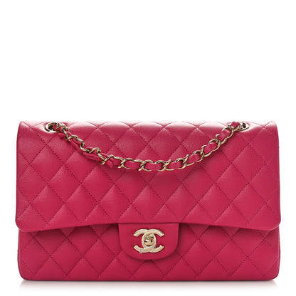Chanel Caviar Quilted Medium Double Flap Dark Pink 1 of 9
