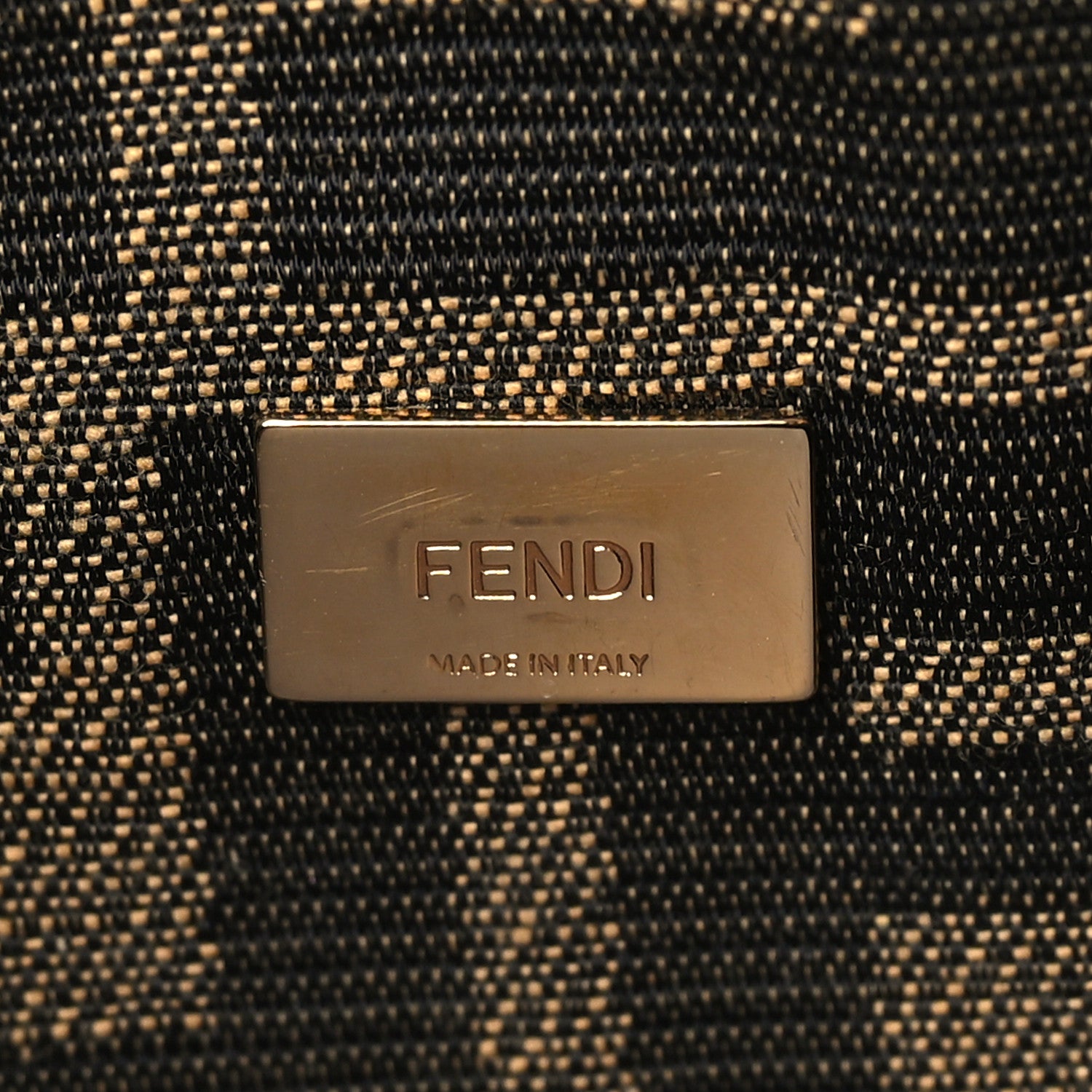 Fendi Fabric Jacquard FF 1974 Mini Baguette Tobacco Moro Black 6 of 8