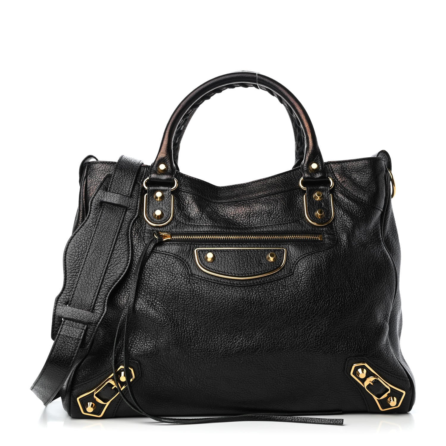 Balenciaga Chevre Gold Metallic Edge Hardware Velo Black 1 of 9