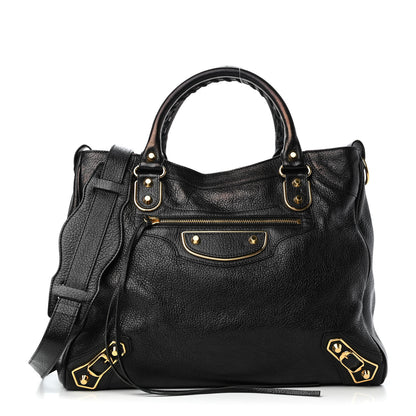 Balenciaga Chevre Gold Metallic Edge Hardware Velo Black 1 of 9