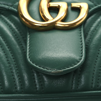 Gucci Calfskin Matelasse Small GG Marmont Shoulder Bag Emerald Green 12 of 13