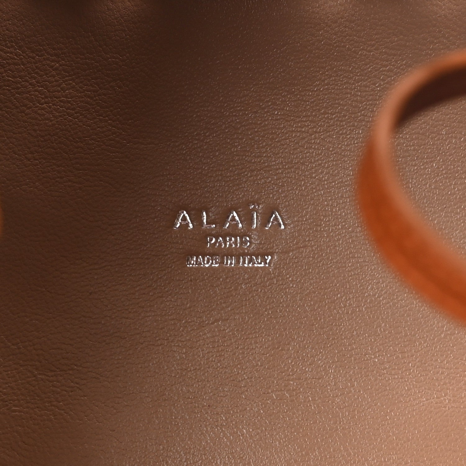 Alaia Lux Calfskin Vienne Wave Mina 20 Bag Cognac 7 of 10