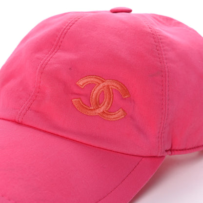 Chanel Cotton CC Cap Hat Fuchsia Orange 8 of 8