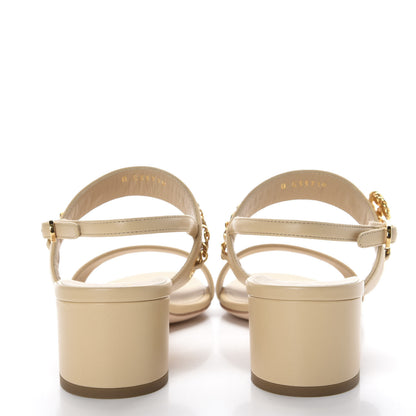 Chanel Lambskin Chain Clover Sandals 38.5 Beige 5 of 10