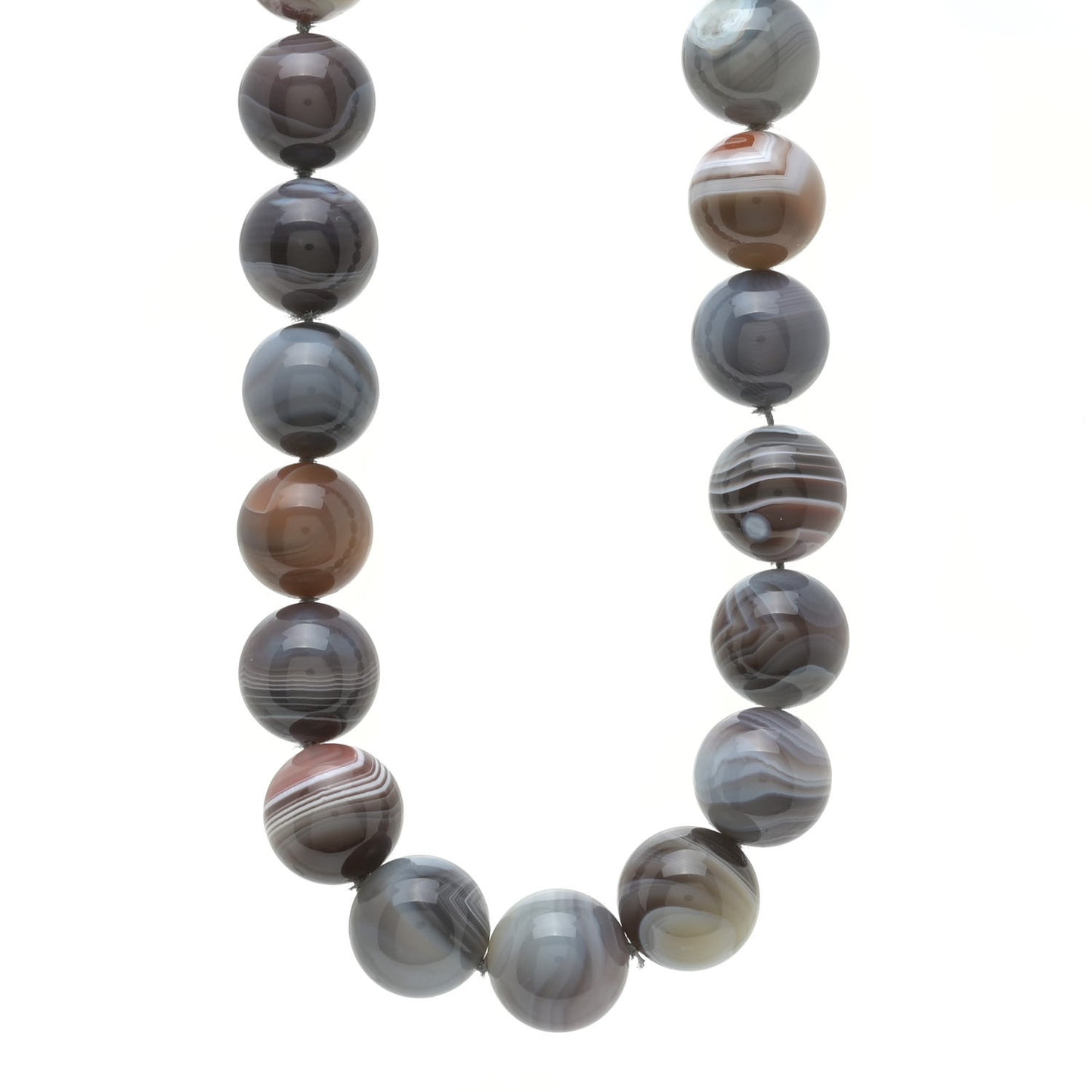 Sterling Silver Agate Moonstone 16mm Couture Bead Necklace