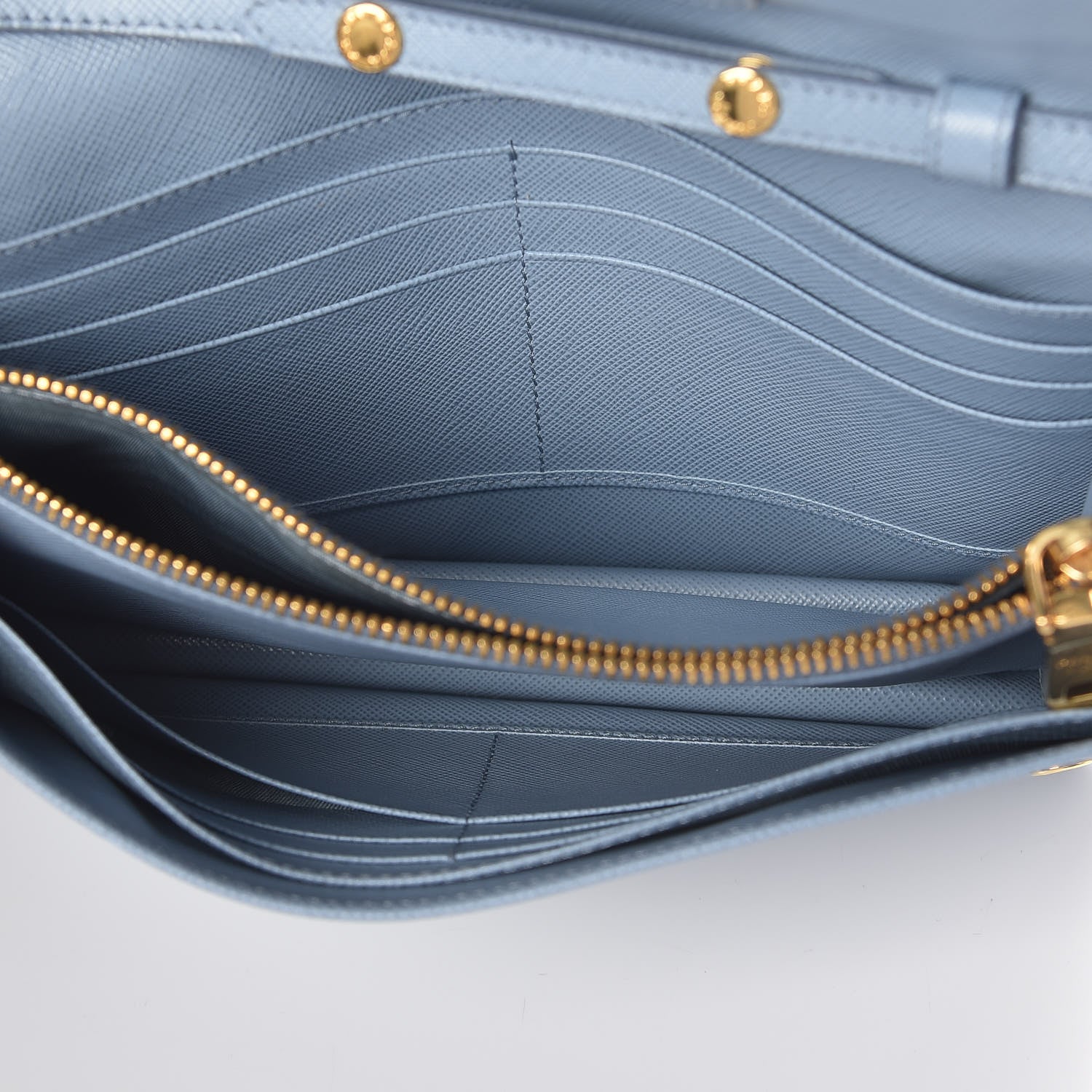 Prada Saffiano Metal Flap Wallet With Strap Astrale 5 of 9