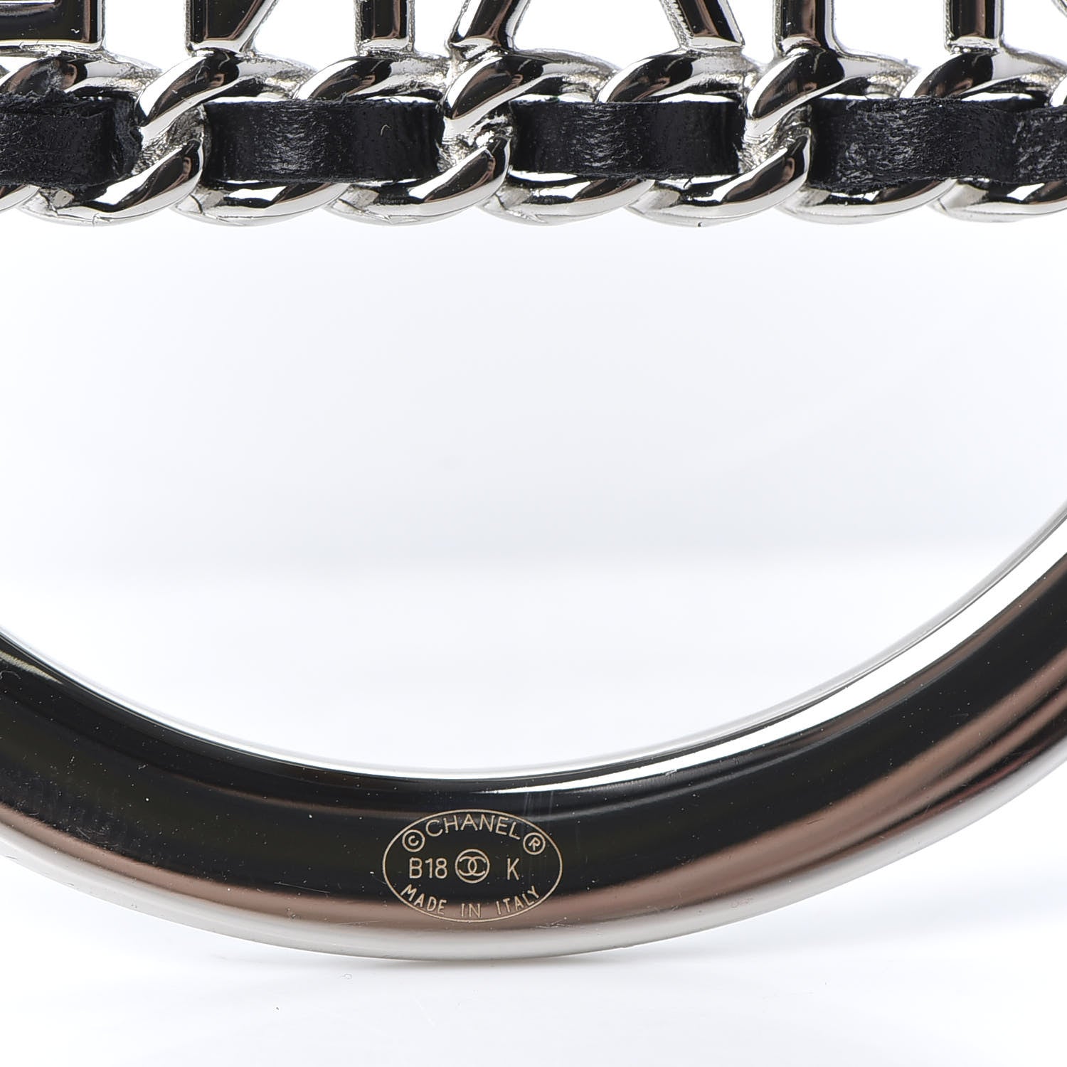Chanel Lambskin Baguette Crystal Logo Brooch Black Silver 3 of 4