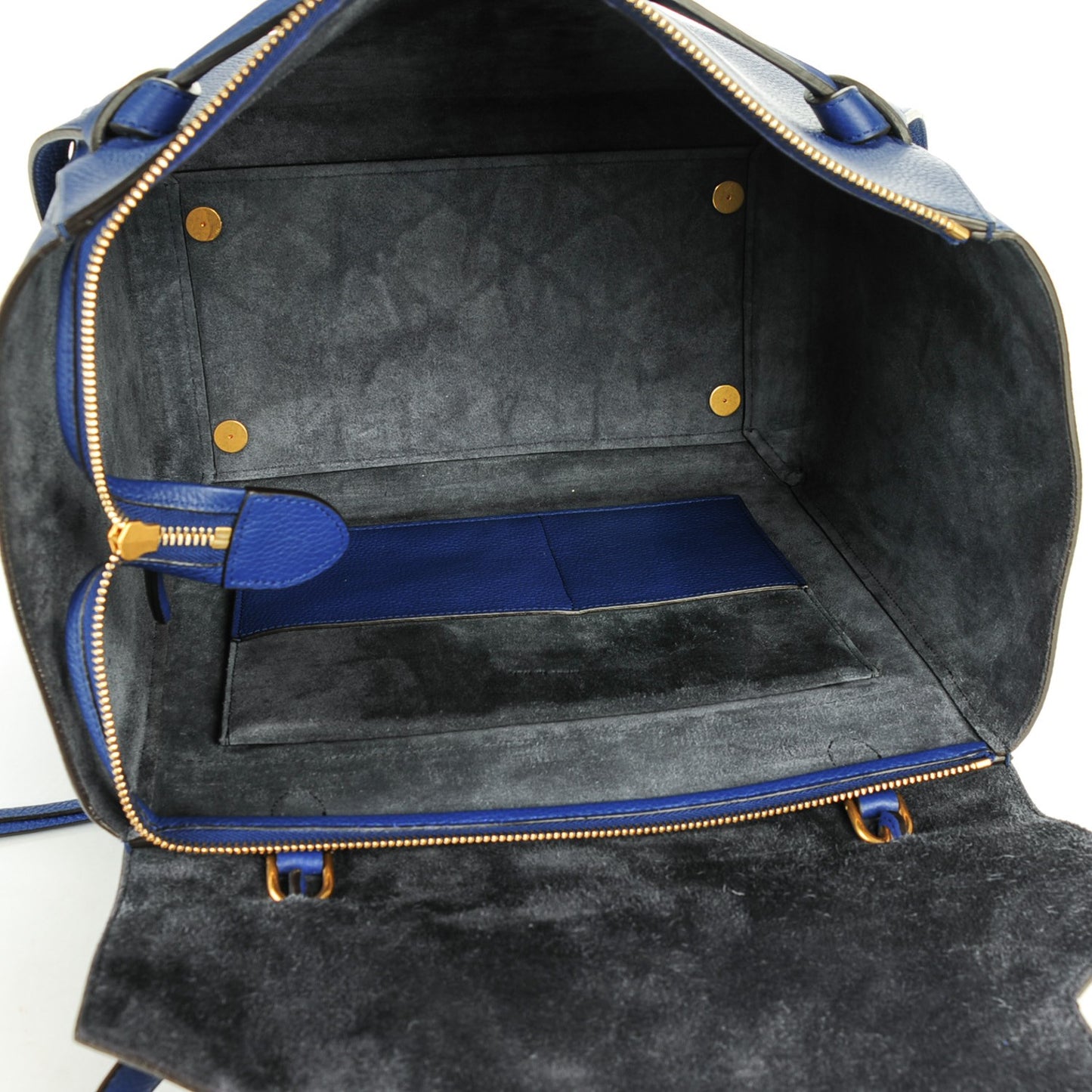 Drummed Calfskin Small Belt Bag Indigo