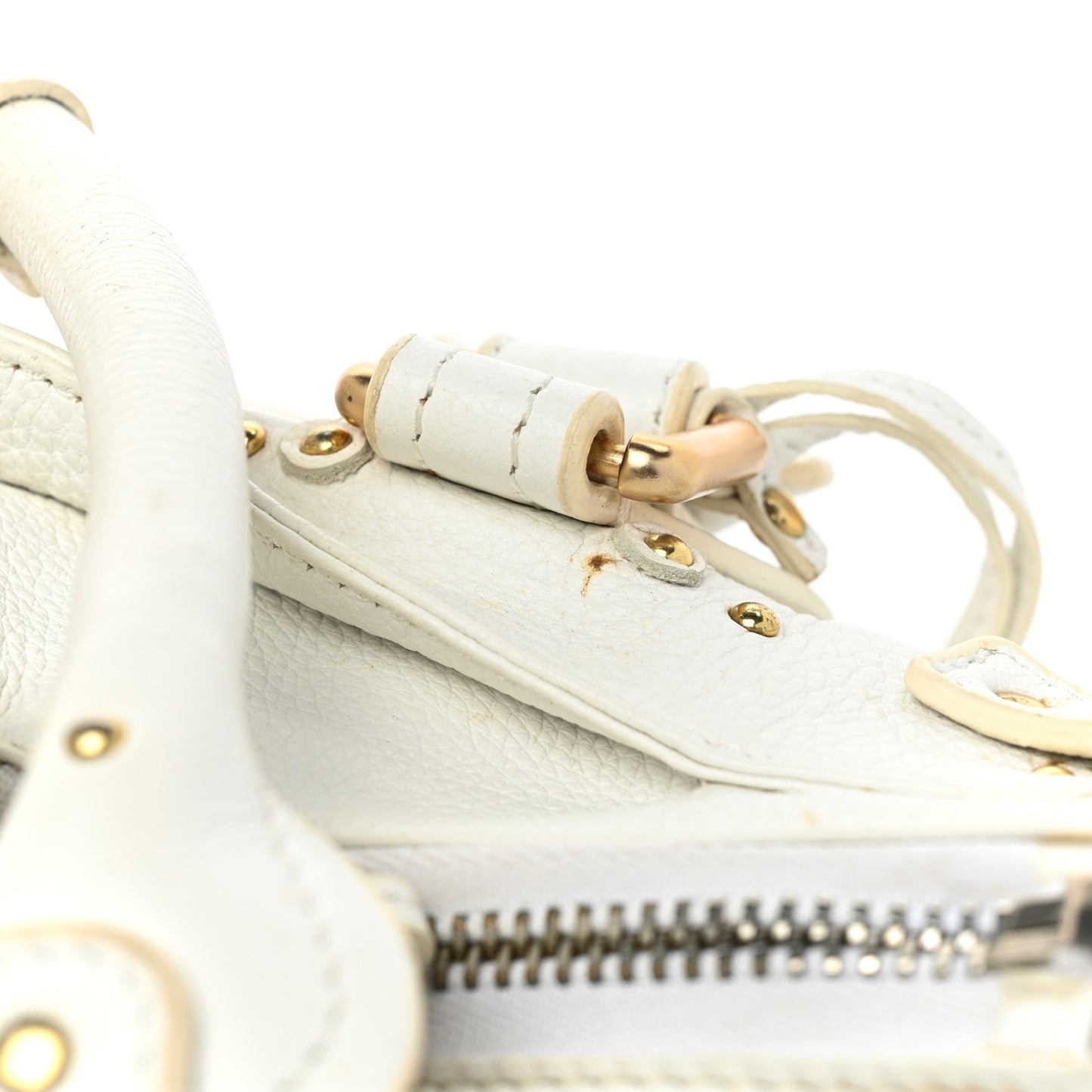 Calfskin Small Paddington Satchel White