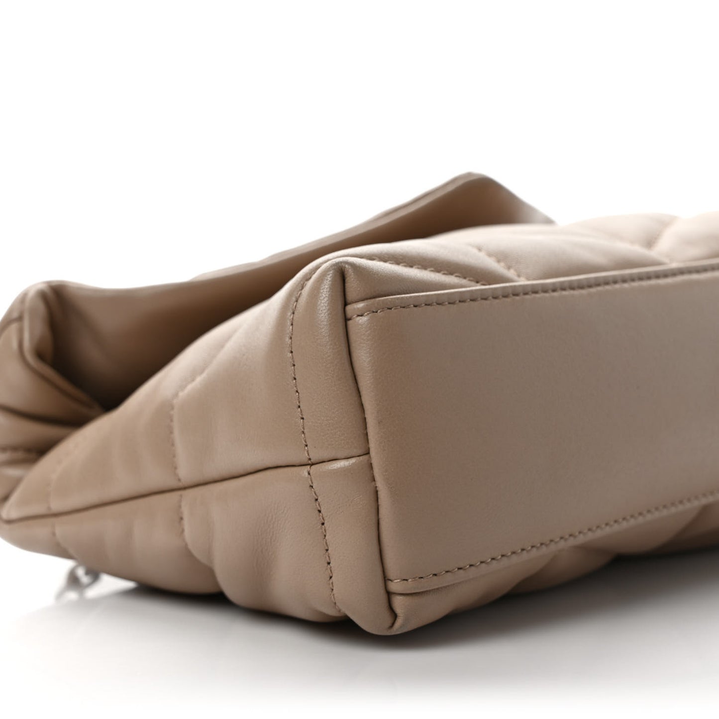 Lambskin Quilted Toy Loulou Puffer Monogram Chain Satchel Nude Powder