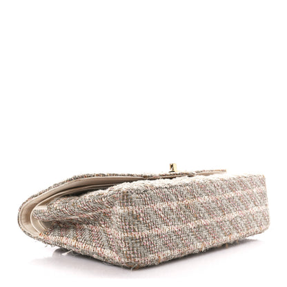 Chanel Tweed Quilted Medium Double Flap Beige Multicolor 4 of 15