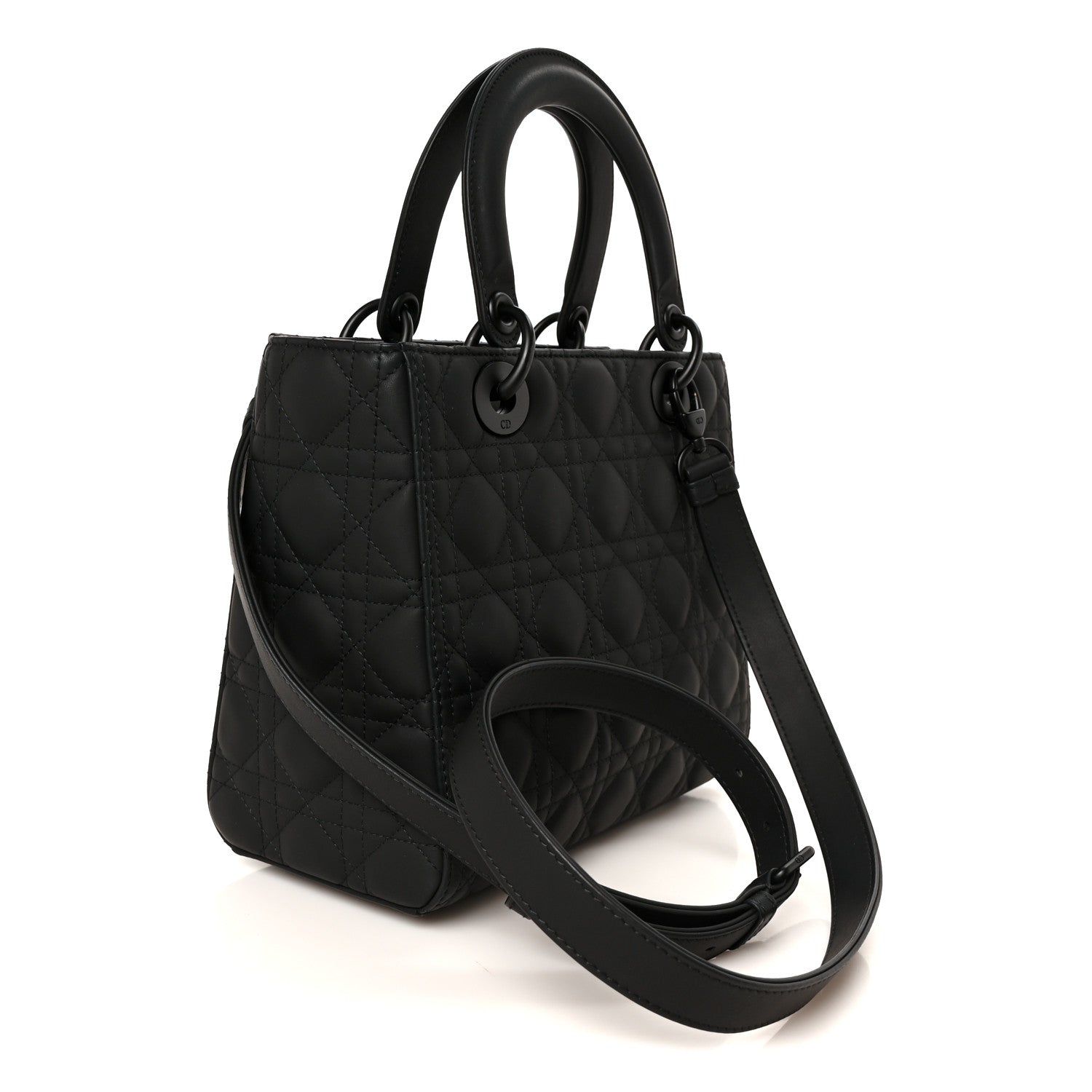 Christian Dior Ultra Matte Calfskin Cannage Medium Lady Dior Black 3 of 10