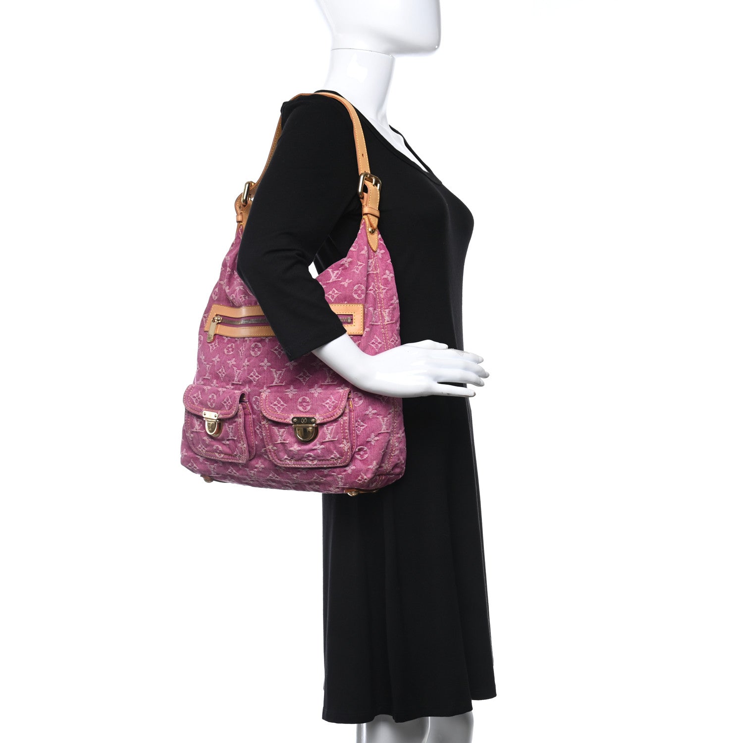 Louis Vuitton Denim Baggy GM Fuchsia 2 of 17