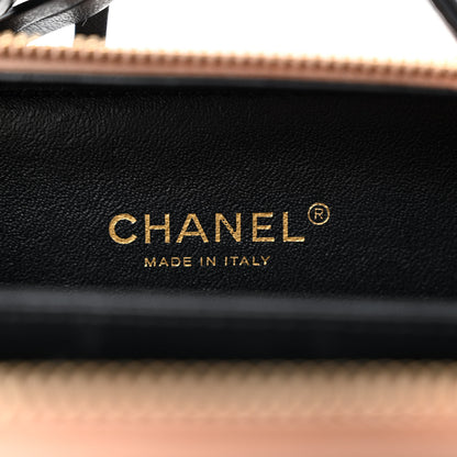 Chanel Caviar Quilted Small CC Filigree Vanity Case Beige Black 6 of 10